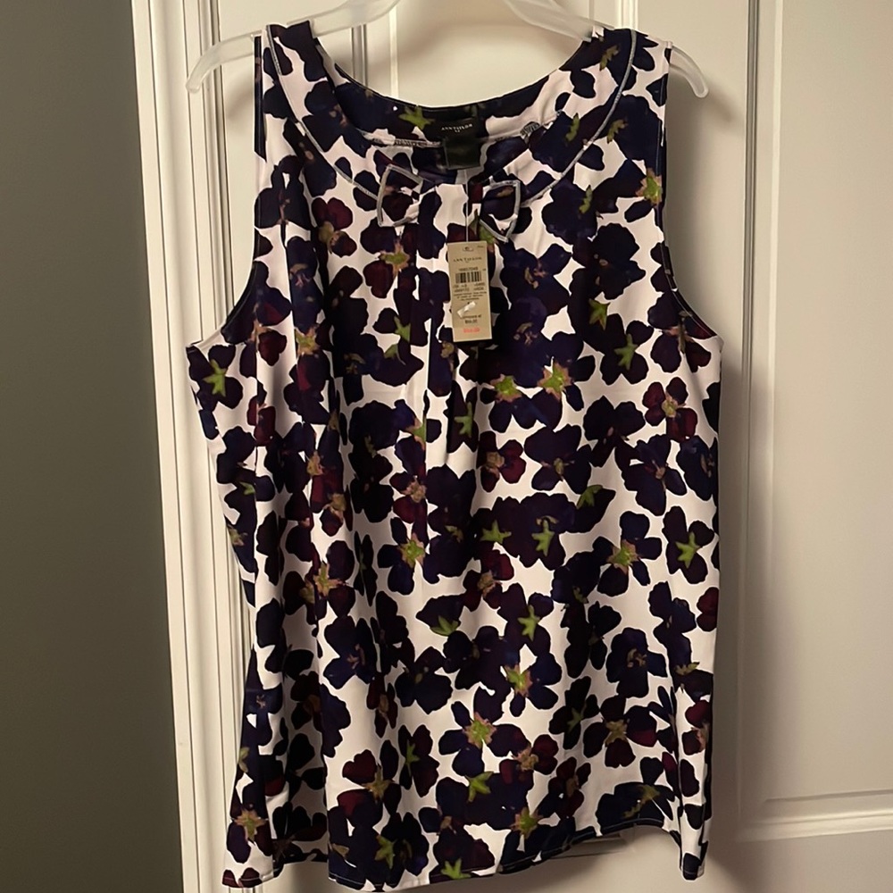 Purple floral blouse. Ann Taylor